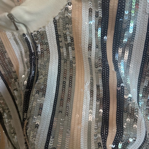 Anthropologie Raga Lunar Half-Zip Sequin Track Jacket w/Cinch Waist - Size Small - Picture 13 of 15